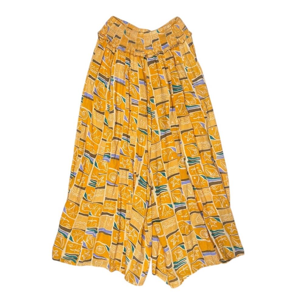 True Destinations High Risk Smocked Waist Wide-Leg Resort Pants - Size M - Picture 3 of 4